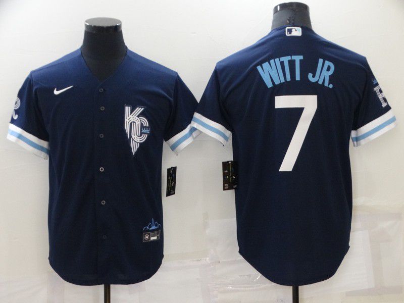 Men Kansas City Royals #7 Witt jr Blue City Edition Game Nike 2022 MLB Jerseys